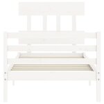 vidaXL Cadre de lit sans matelas blanc bois massif