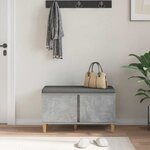 vidaXL Banc d'entrée avec coussin Gris béton 80 x 38 x 46 cm
