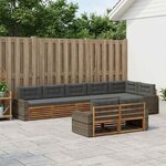 vidaXL Ensemble de canapés d'extérieur 8 Pièces Naturel et Anthracite