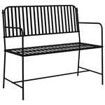 vidaXL Banc de jardin 2 -Seater 103 5 x 51 5 x 90 cm Acier Noir