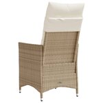 vidaXL Chaises inclinables de jardin lot de 2 et coussins beige rotin
