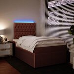 vidaXL Sommier à lattes de lit avec matelas rose 120x190 cm velours