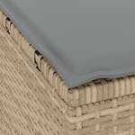 Ensemble de Salle à Manger de Jardin à 3 Pièces avec Coussins Beige en Poly Rattan et Acacia