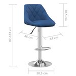 vidaXL Tabourets de bar lot de 2 bleu velours