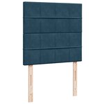 vidaXL Sommier à lattes de lit avec matelas bleu 90x190 cm velours