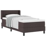 vidaXL Lit à ressorts avec tête de lit Marron foncé 200 x 80 cm tissu