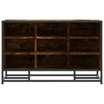 vidaXL Banc à chaussures chêne fumé bois d'ingénierie et métal