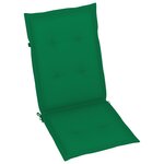 vidaXL Chaises de jardin lot de 2 et coussins vert Bois de teck massif