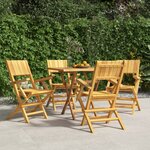 vidaXL Chaises de jardin pliantes lot de 4 55x61x90cm bois massif teck