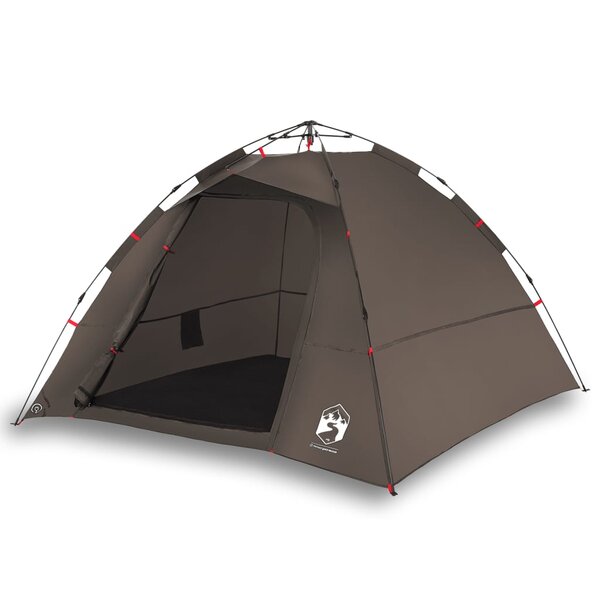 vidaXL Tente de pêche 4 personnes marron libération rapide