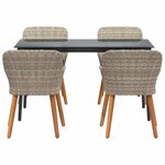 vidaXL Ensemble de salle à manger Gris clair Poly rotin