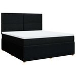 vidaXL Sommier à lattes de lit avec matelas Noir 180x200 cm Tissu