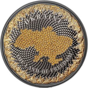 Monnaie UKRAINE LAND OF FREEDOM Cryptocurrency 1 Oz Argent 1000 Satoshi United Crypto States 2026
