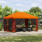 vidaXL Abri de jardin avec parois 4 × 3 m Orange Polyester et Acier