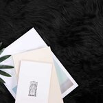 vidaXL Tapis en Peau de Mouton Synthétique Noir 80 x 250 cm Polyester