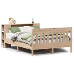 vidaXL Lit bibliothèque sans matelas 140x200 cm bois massif de pin