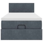 vidaXL Cadre de lit ottoman avec matelas gris foncé 80x200 cm velours