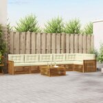 vidaXL Ensemble de canapés d'extérieur 7 Pièces Naturel et Crème