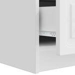vidaXL Meuble TV Blanc brillant 147 x 34 5 x 27 cm Bois d'ingénierie