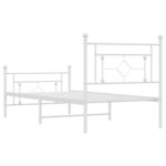 vidaXL Cadre de lit métal sans matelas et pied de lit blanc 100x190 cm