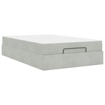 vidaXL Cadre de lit avec matelas Gris clair 120 x 190 cm Velours