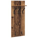 vidaXL Porte-manteau mural avec étagère Montage mural Bois ancien 90 x 40 x 10 cm