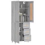 vidaXL Buffet haut Sonoma gris 69 5x34x180 cm Bois d'ingénierie