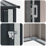 vidaXL Cabanons de jardin Anthracite 103 x 86 x 200 cm Métал