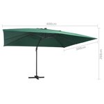 vidaXL Parasol déporté avec lumières LED Aluminium 400x300 cm Vert