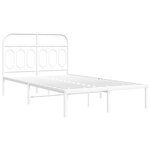 vidaXL Cadre de lit métal avec tête de lit blanc 120x190 cm