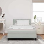 vidaXL Lit à ressorts avec matelas Gris clair 120 x 190 cm tissu
