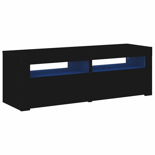 vidaXL Meuble TV avec lumières LED noir 120x35x40 cm