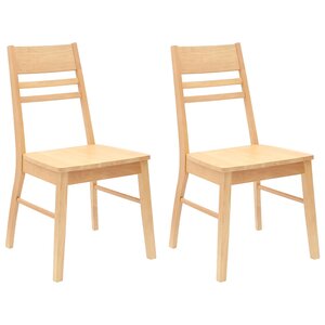vidaXL Chaises de salle à manger 2 pc Bois de Caoutchouc Massif