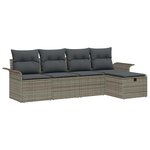 vidaXL Ensemble de canapé de jardin 5 Pièces Gris 251 x 117 x 85 cm