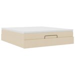 VidaXL Cadre de lit ottoman avec matelas crème 160x200 cm tissu