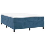 vidaXL Sommier à lattes de lit et matelas Bleu foncé 140x200cm Velours