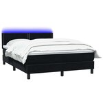 vidaXL Sommier à lattes de lit avec matelas et LED noir 160x220 cm velours