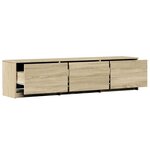 vidaXL Meuble TV avec LED Sonoma 165 x 34 x 40 cm Bois d'ingénierie