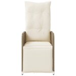 vidaXL Chaises inclinables de jardin lot de 2 et coussins beige rotin