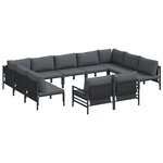 vidaXL Ensemble de canapé de jardin 11 Pièces Anthracite Acier