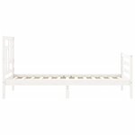 vidaXL Cadre de lit sans matelas blanc bois massif