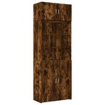 vidaXL Armoire de rangement chêne fumé 80x42 5x225cm bois d'ingénierie