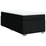 vidaXL Sommier à lattes de lit avec matelas Noir 90x190 cm Tissu
