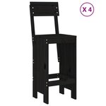 vidaXL Ensemble de bar de jardin 5 Pièces noir bois de pin massif