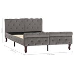 vidaXL Cadre de lit Gris Velours 120 x 200 cm