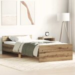 vidaXL Cadre de lit sans matelas chêne artisanal 100x200 cm