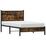 vidaXL Cadre de lit en métal sans matelas chêne fumé 107x203 cm