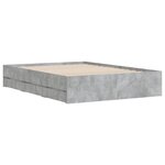 vidaXL Cadre de lit avec tiroirs sans matelas gris béton 135x190 cm
