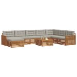 vidaXL Ensemble de canapés d'extérieur 9 Pièces Gris Naturel et Clair