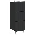 vidaXL Armoire à tiroirs 33 x 34 5 x 92 cm Bois d'ingénierie Noir
